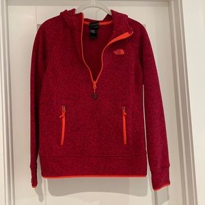 The North Face 3/4 zip Hoodie Pink